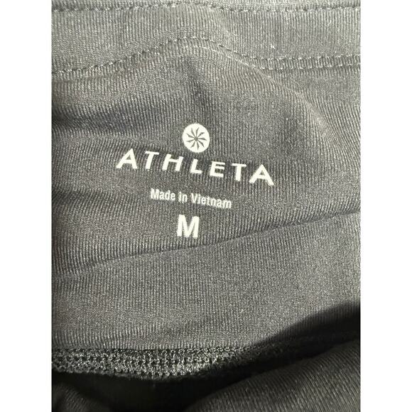 Athleta Black Mesh Panel Leggings Size M - Picture 6 of 6